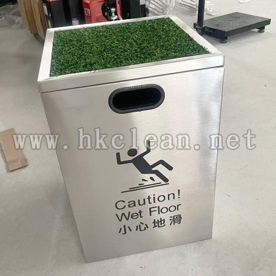 不鏽鋼方形"小心地滑"接水桶